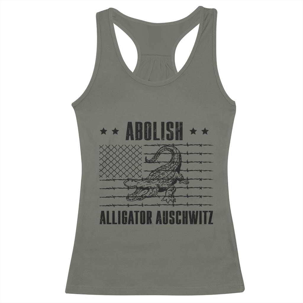 Abolish Alligator Prison Racerback Tank Top Stop Alcatraz Sace Everglades TS02 Military Green Print Your Wear
