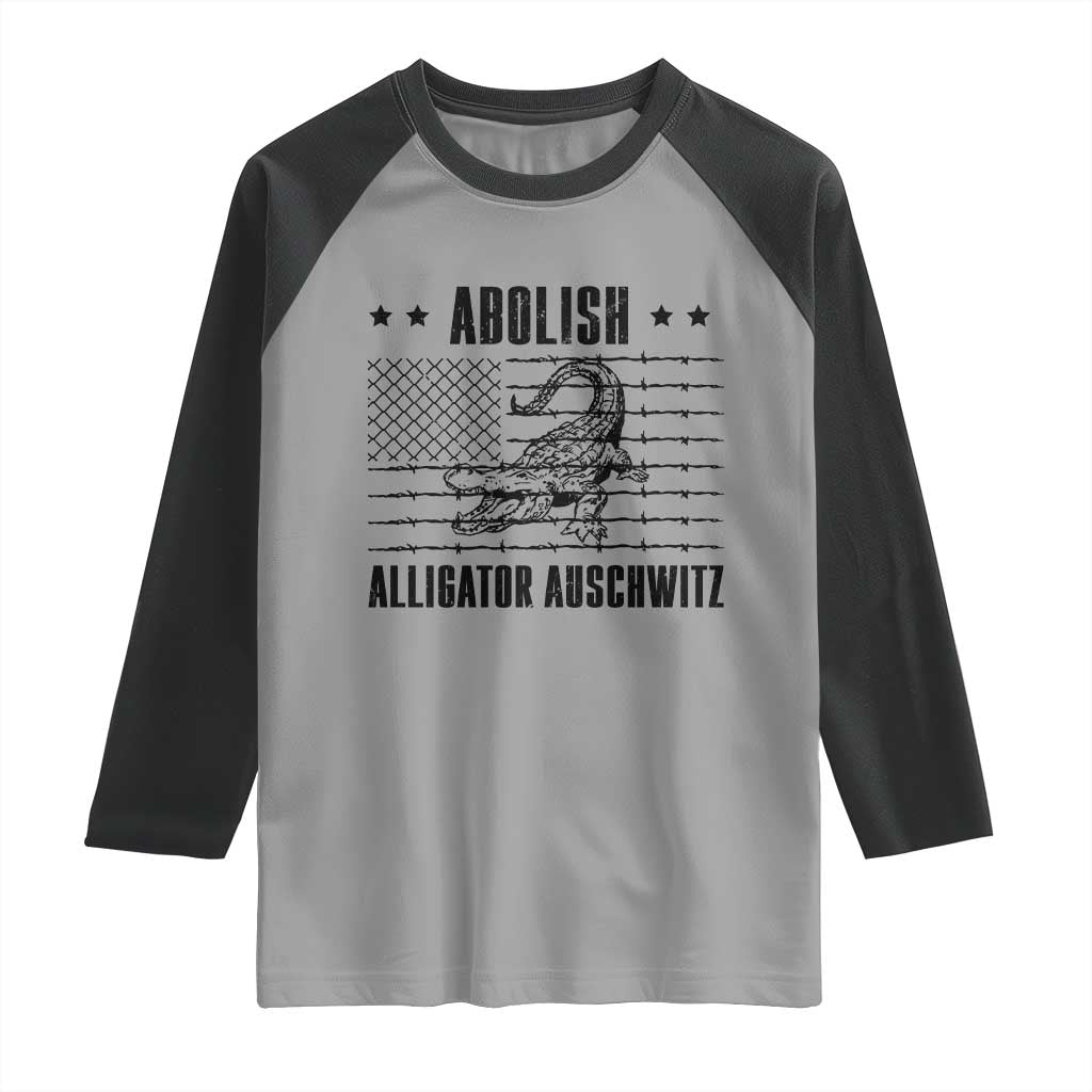 Abolish Alligator Prison Raglan Shirt Stop Alcatraz Sace Everglades TS02 Sport Gray Black Print Your Wear