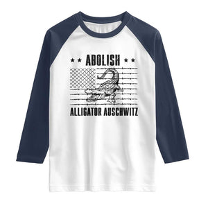 Abolish Alligator Prison Raglan Shirt Stop Alcatraz Sace Everglades TS02 White Navy Print Your Wear