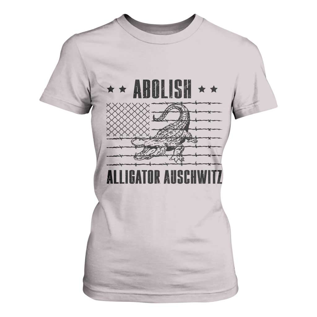 Abolish Alligator Prison T Shirt For Women Stop Alcatraz Sace Everglades TS02 Ice Gray Print Your Wear