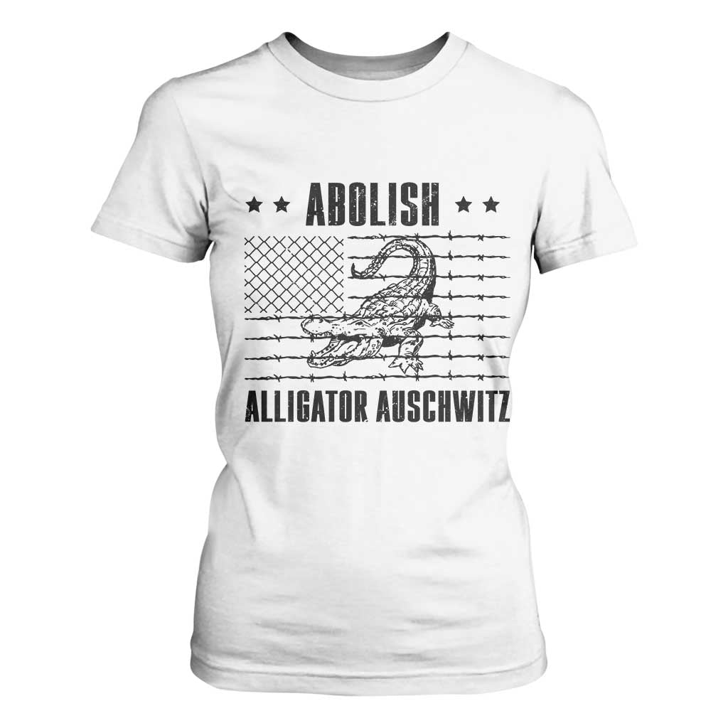 Abolish Alligator Prison T Shirt For Women Stop Alcatraz Sace Everglades TS02 White Print Your Wear