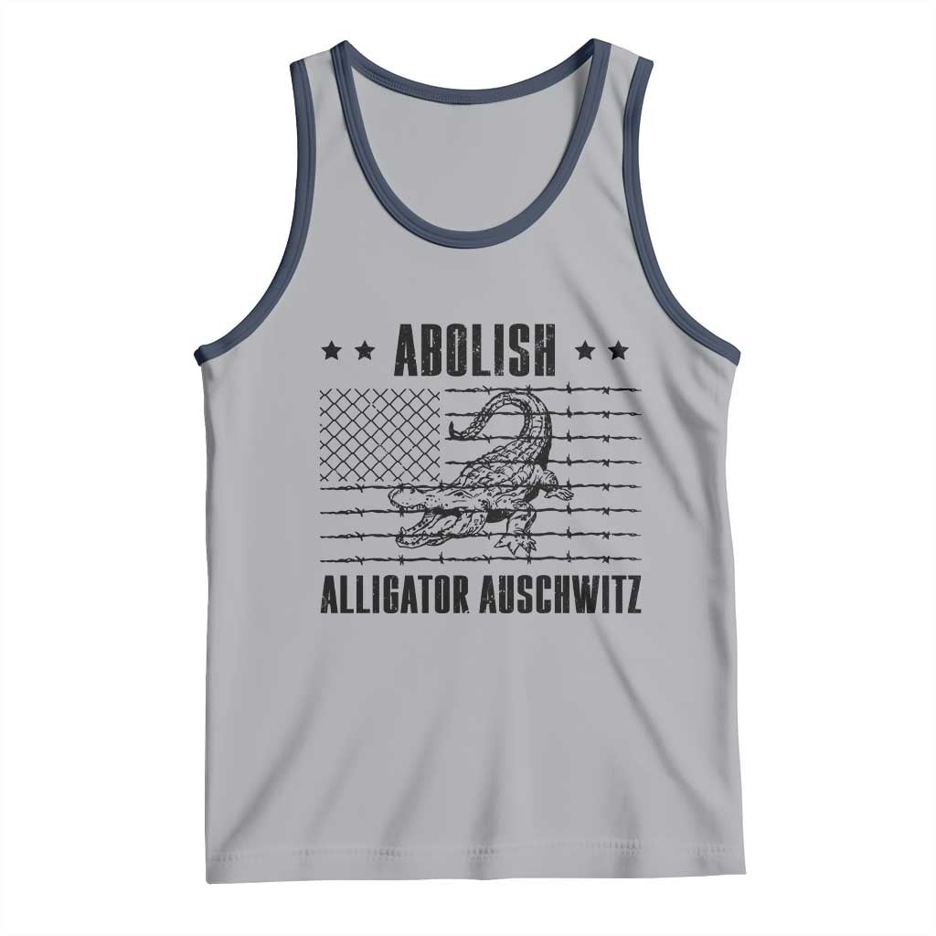 Abolish Alligator Prison Tank Top Stop Alcatraz Sace Everglades TS02 Athletic Heather Navy Print Your Wear
