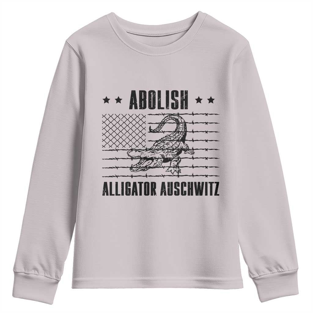 Abolish Alligator Prison Youth Sweatshirt Stop Alcatraz Sace Everglades TS02 Ice Gray Print Your Wear