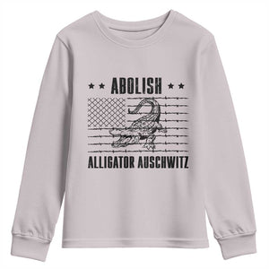 Abolish Alligator Prison Youth Sweatshirt Stop Alcatraz Sace Everglades TS02 Ice Gray Print Your Wear