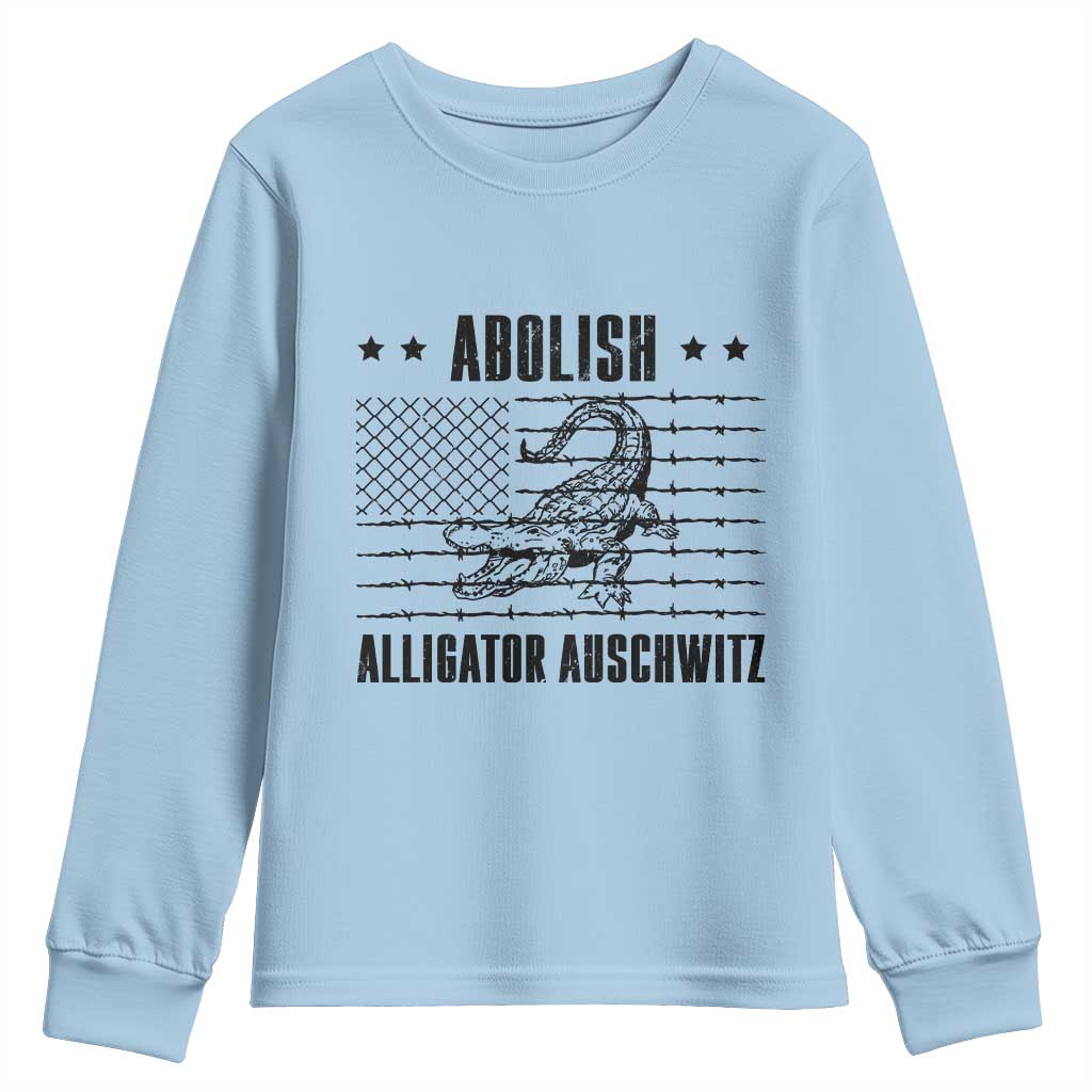 Abolish Alligator Prison Youth Sweatshirt Stop Alcatraz Sace Everglades TS02 Light Blue Print Your Wear