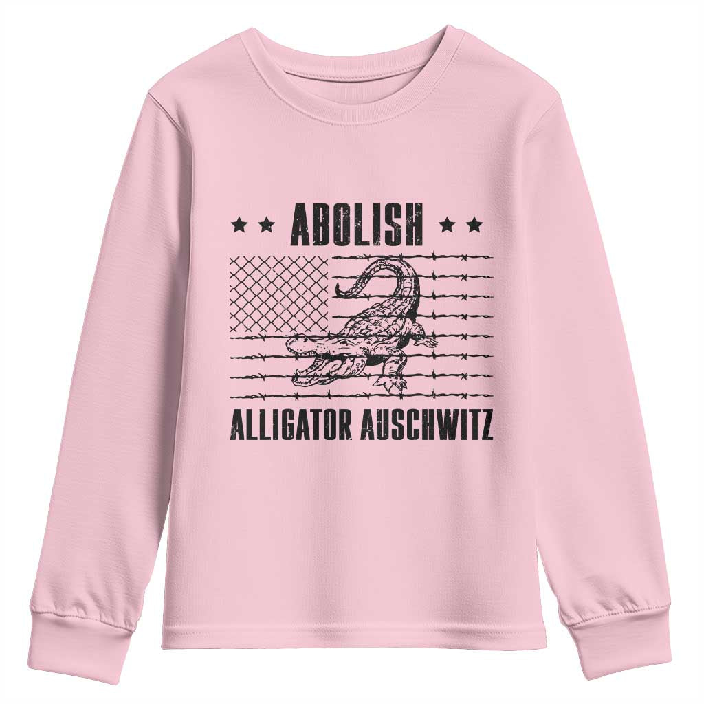 Abolish Alligator Prison Youth Sweatshirt Stop Alcatraz Sace Everglades TS02 Light Pink Print Your Wear