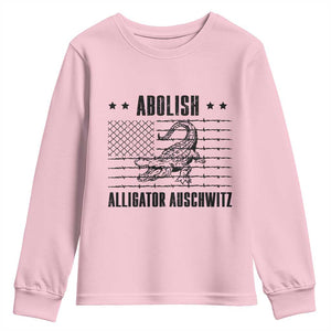 Abolish Alligator Prison Youth Sweatshirt Stop Alcatraz Sace Everglades TS02 Light Pink Print Your Wear
