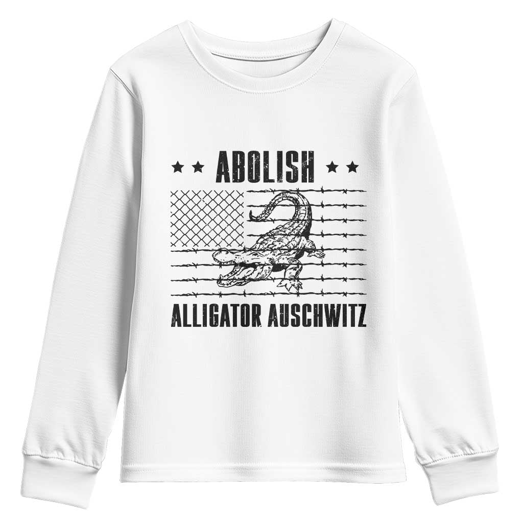 Abolish Alligator Prison Youth Sweatshirt Stop Alcatraz Sace Everglades TS02 White Print Your Wear