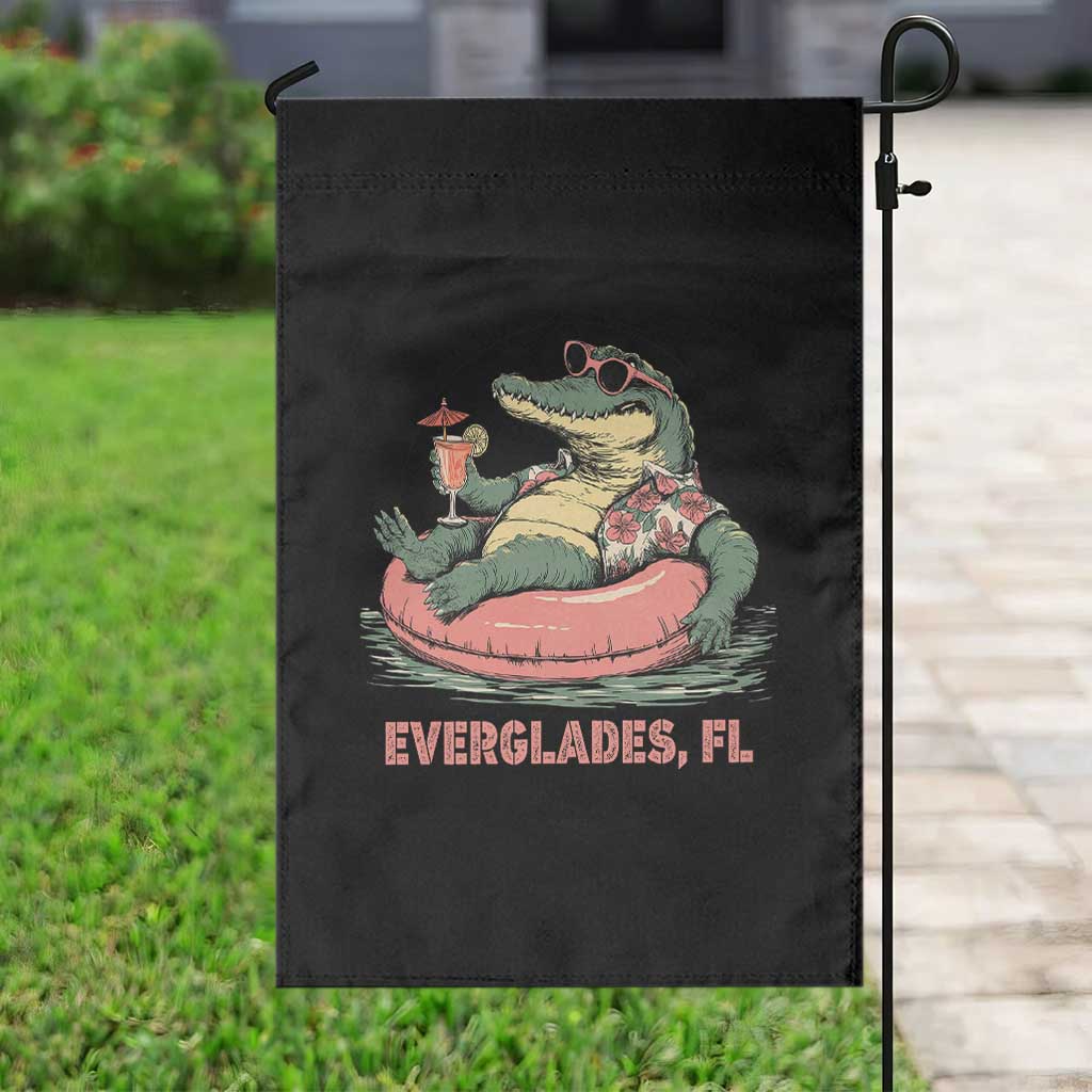 Funny Tropical Alligator Garden Flag Everglades Florida FL Summer Vibe TS02 Print Your Wear