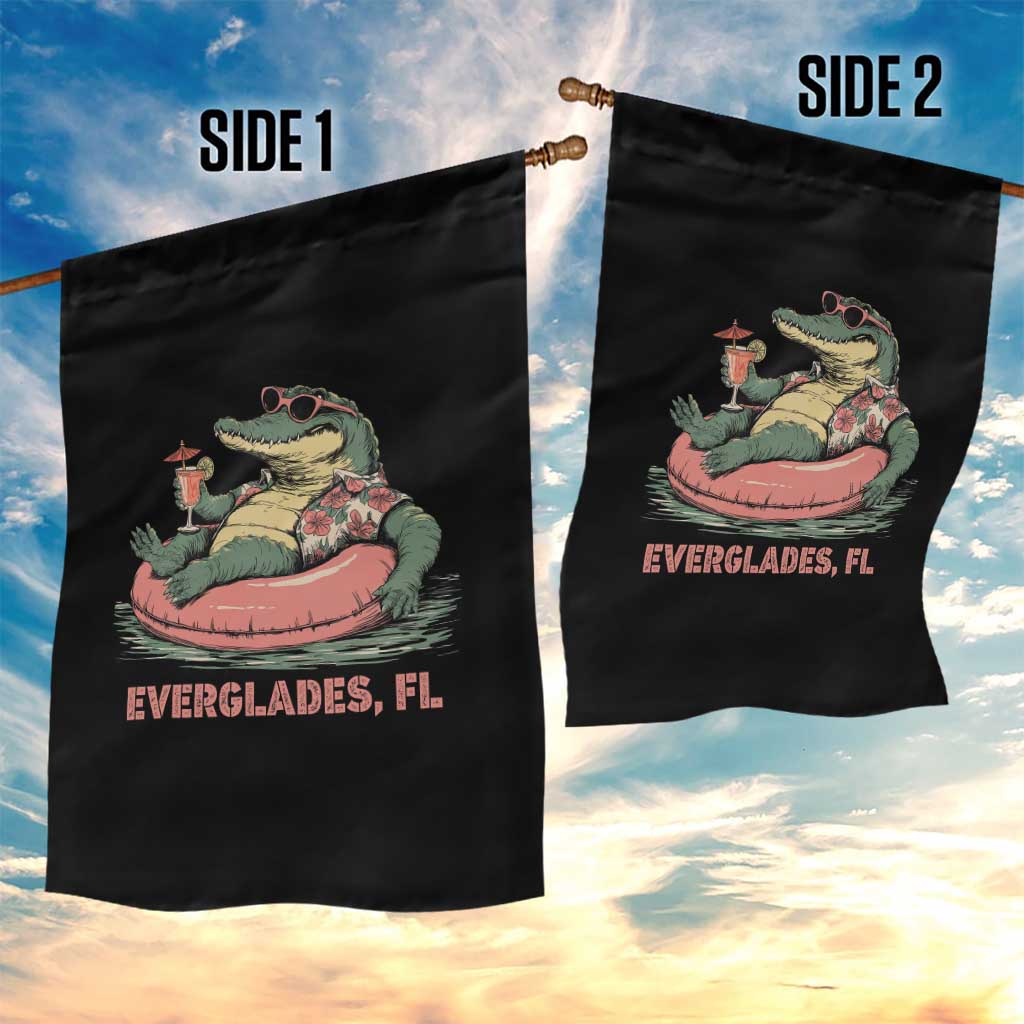 Funny Tropical Alligator Garden Flag Everglades Florida FL Summer Vibe TS02 Print Your Wear