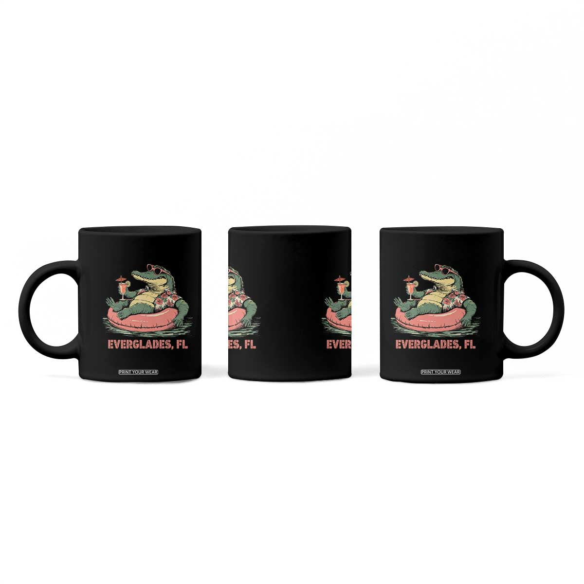 Funny Tropical Alligator Coffee Mug Everglades Florida FL Summer Vibe TS02 Print Your Wear