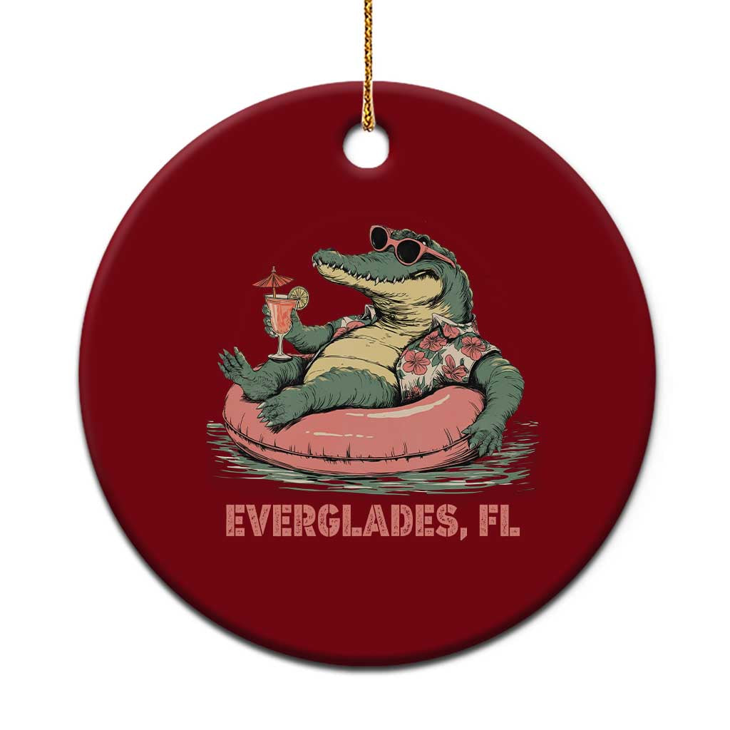 Funny Tropical Alligator Ceramic Ornament Everglades Florida FL Summer Vibe TS02 1pc Red Print Your Wear