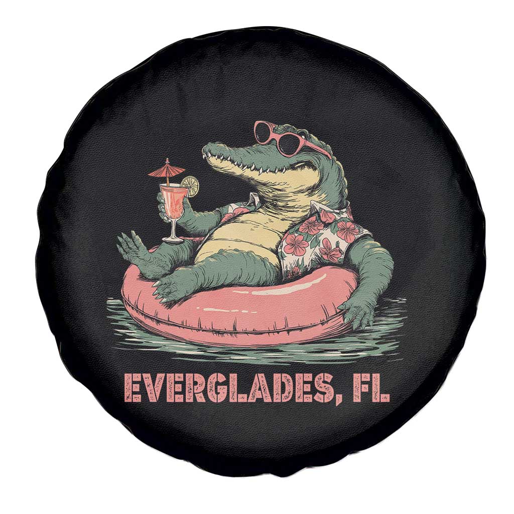 Funny Tropical Alligator Spare Tire Cover Everglades Florida FL Summer Vibe TS02 Print Your Wear