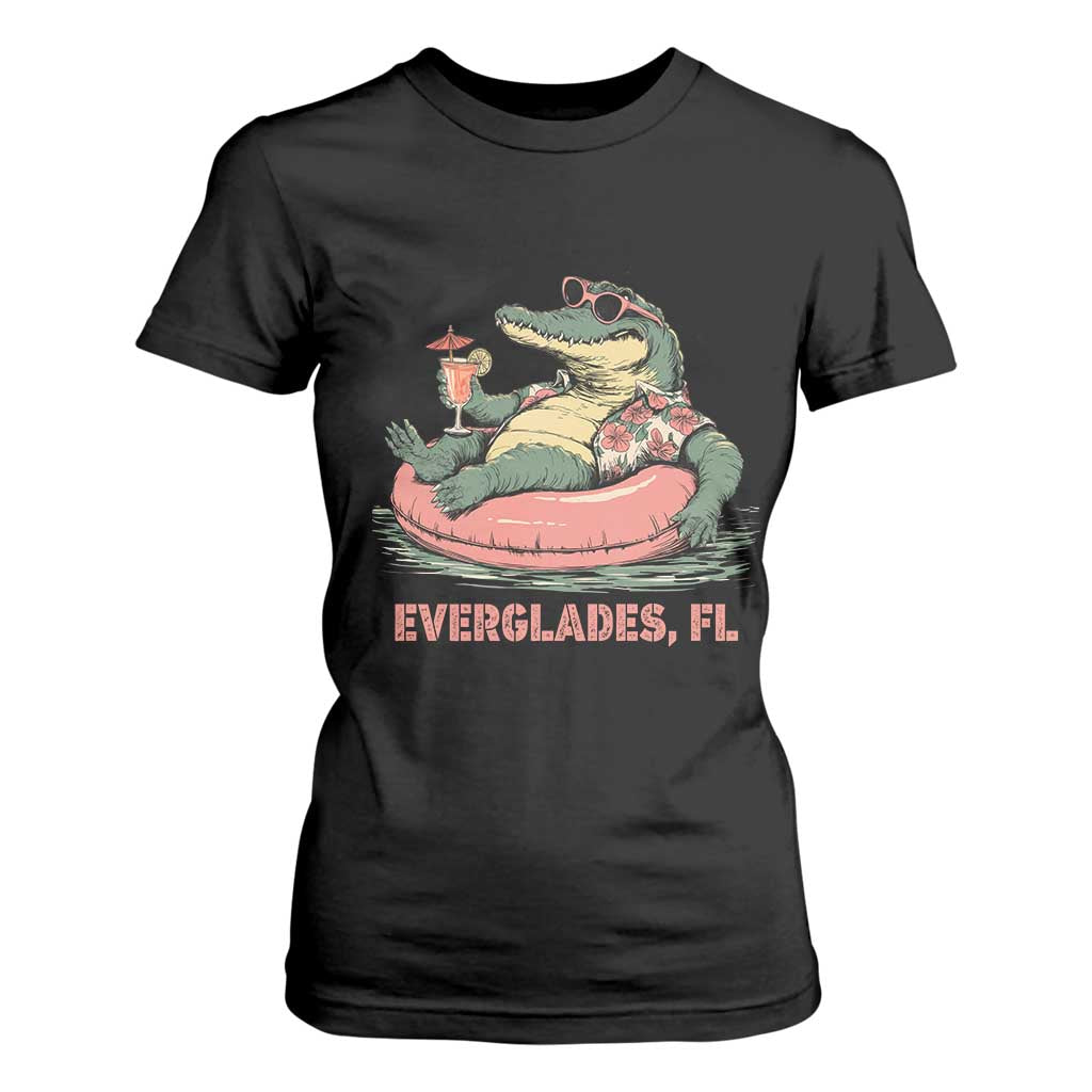 Funny Tropical Alligator T Shirt For Women Everglades Florida FL Summer Vibe TS02 Black Print Your Wear