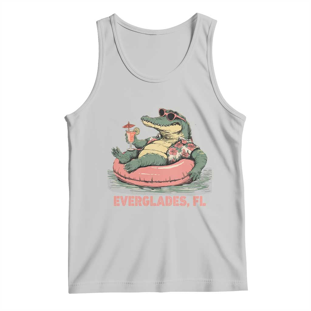 Funny Tropical Alligator Tank Top Everglades Florida FL Summer Vibe TS02 Ash Print Your Wear