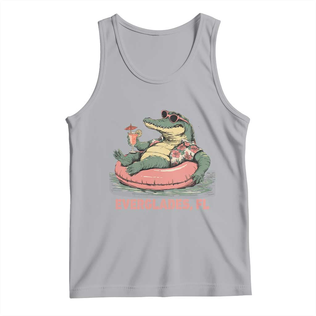 Funny Tropical Alligator Tank Top Everglades Florida FL Summer Vibe TS02 Athletic Heather Print Your Wear