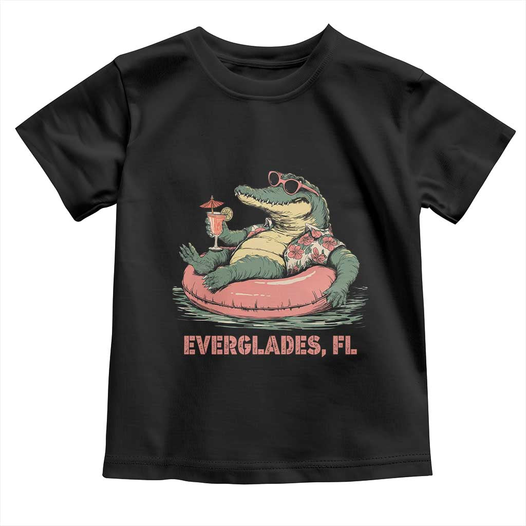 Funny Tropical Alligator Toddler T Shirt Everglades Florida FL Summer Vibe TS02 Black Print Your Wear