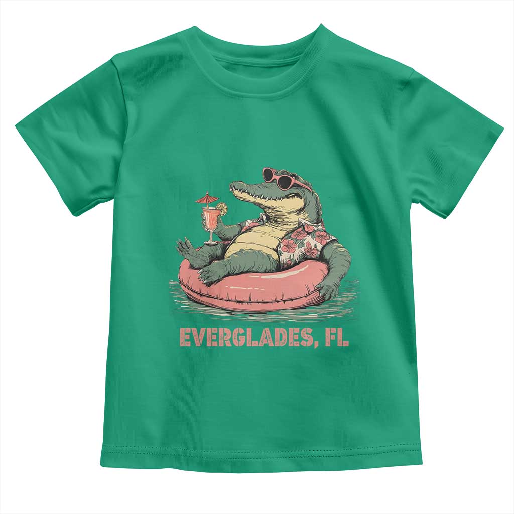 Funny Tropical Alligator Toddler T Shirt Everglades Florida FL Summer Vibe TS02 Irish Green Print Your Wear