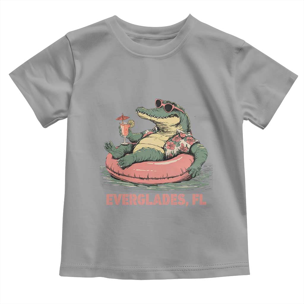 Funny Tropical Alligator Toddler T Shirt Everglades Florida FL Summer Vibe TS02 Sport Gray Print Your Wear
