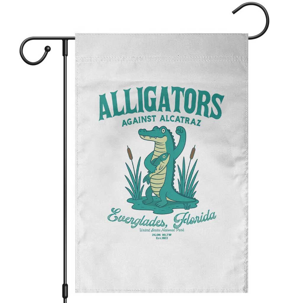 Alligators Against Alcatraz Garden Flag Everglades Florida for Human Rights TS02 White Print Your Wear