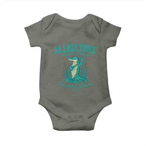 Alligators Against Alcatraz Baby Onesie Everglades Florida for Human Rights TS02 Military Green Print Your Wear