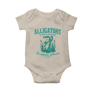 Alligators Against Alcatraz Baby Onesie Everglades Florida for Human Rights TS02 Sand Print Your Wear