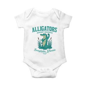 Alligators Against Alcatraz Baby Onesie Everglades Florida for Human Rights TS02 White Print Your Wear