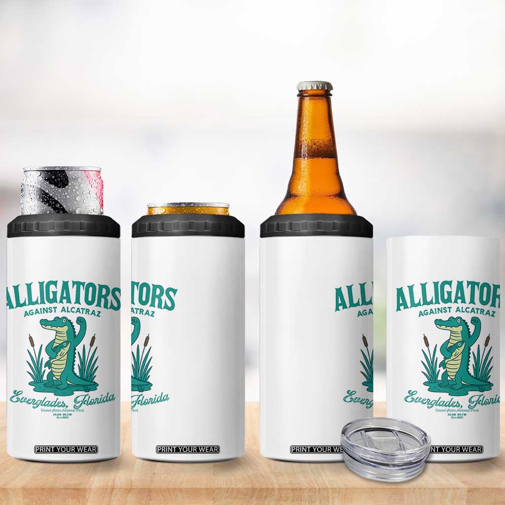 Alligators Against Alcatraz 4 in 1 Can Cooler Tumbler Everglades Florida for Human Rights TS02 Print Your Wear