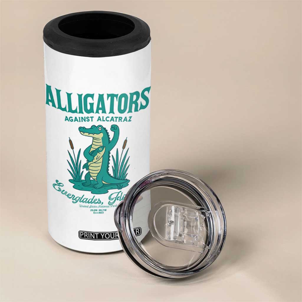Alligators Against Alcatraz 4 in 1 Can Cooler Tumbler Everglades Florida for Human Rights TS02 Print Your Wear