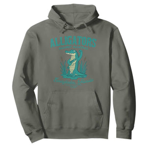 Alligators Against Alcatraz Hoodie Everglades Florida for Human Rights TS02 Military Green Print Your Wear