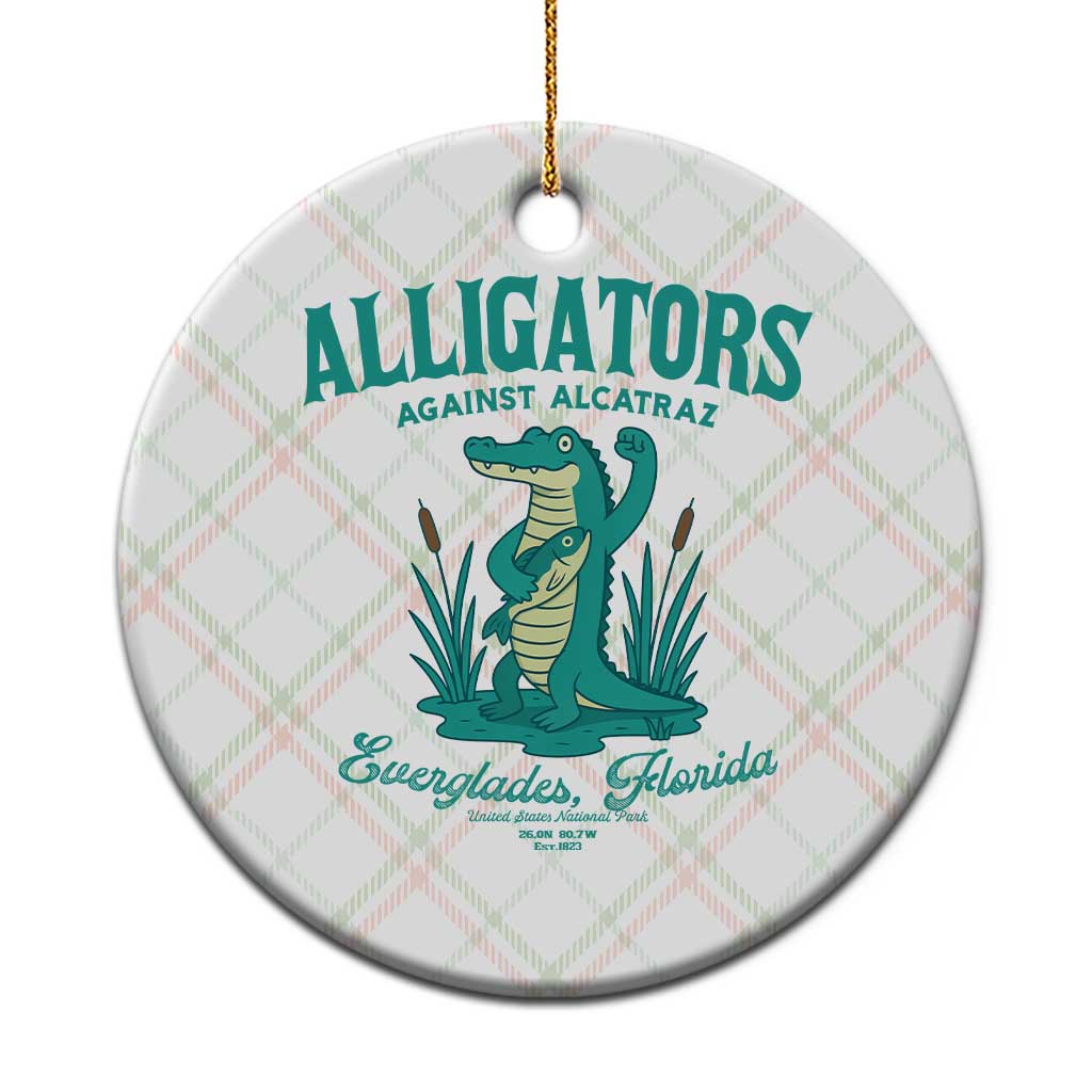 Alligators Against Alcatraz Ceramic Ornament Everglades Florida for Human Rights TS02 1pc Christmas Plaid Print Your Wear