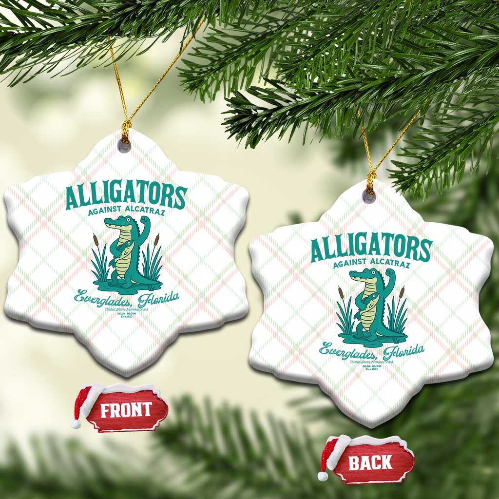 Alligators Against Alcatraz Ceramic Ornament Everglades Florida for Human Rights TS02 Print Your Wear
