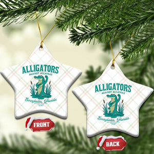 Alligators Against Alcatraz Ceramic Ornament Everglades Florida for Human Rights TS02 Print Your Wear