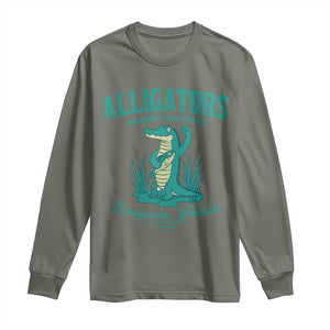 Alligators Against Alcatraz Long Sleeve Shirt Everglades Florida for Human Rights TS02 Military Green Print Your Wear