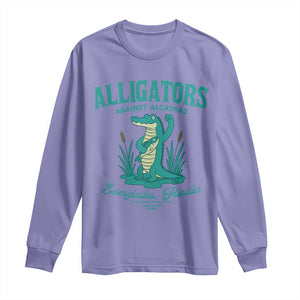 Alligators Against Alcatraz Long Sleeve Shirt Everglades Florida for Human Rights TS02 Violet Print Your Wear