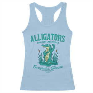 Alligators Against Alcatraz Racerback Tank Top Everglades Florida for Human Rights TS02 Light Blue Print Your Wear