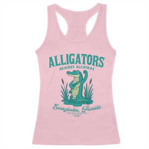 Alligators Against Alcatraz Racerback Tank Top Everglades Florida for Human Rights TS02 Light Pink Print Your Wear