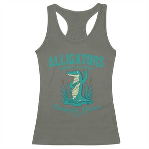 Alligators Against Alcatraz Racerback Tank Top Everglades Florida for Human Rights TS02 Military Green Print Your Wear