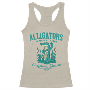 Alligators Against Alcatraz Racerback Tank Top Everglades Florida for Human Rights TS02 Sand Print Your Wear