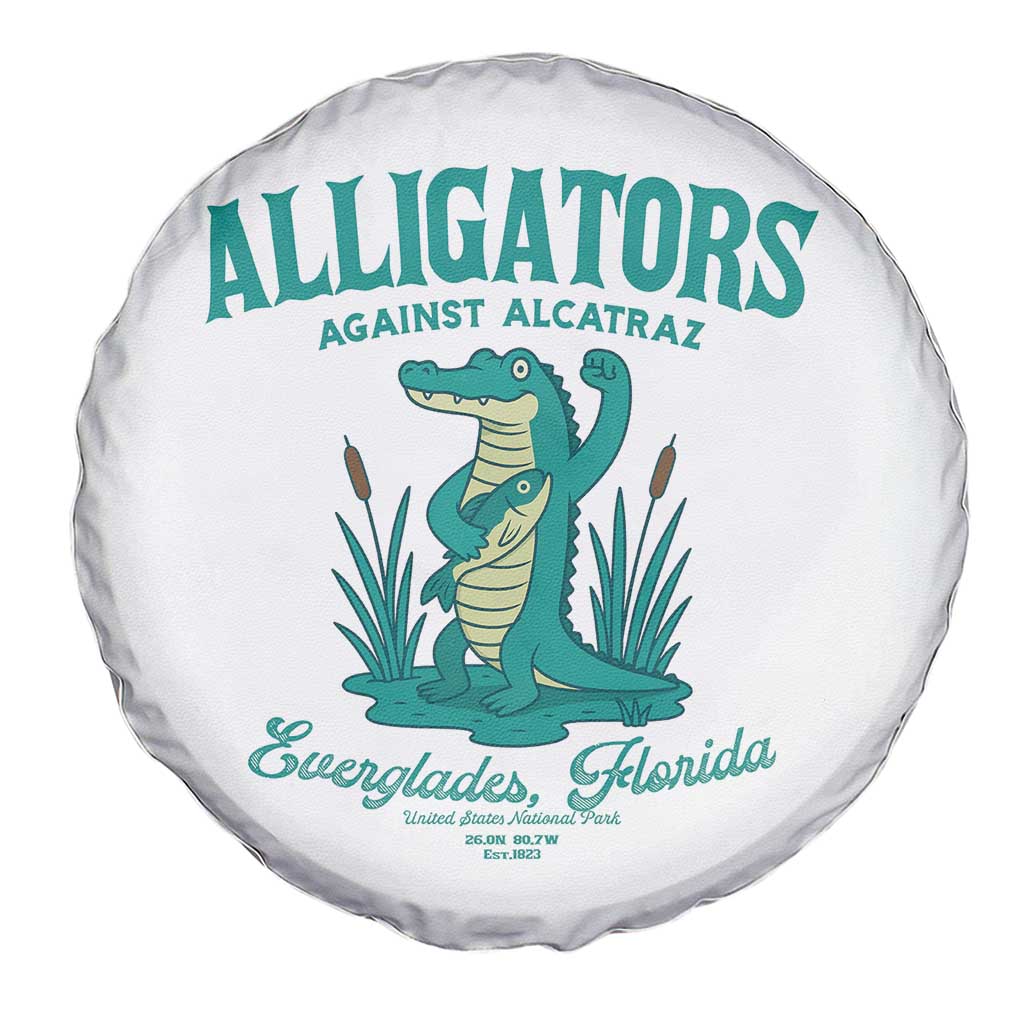 Alligators Against Alcatraz Spare Tire Cover Everglades Florida for Human Rights TS02 Print Your Wear