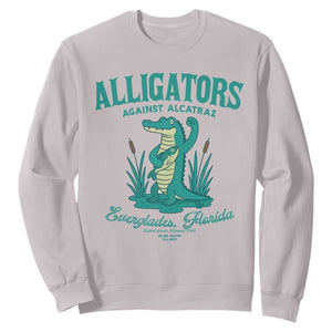 Alligators Against Alcatraz Sweatshirt Everglades Florida for Human Rights TS02 Ice Gray Print Your Wear