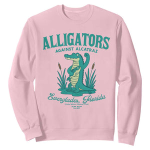 Alligators Against Alcatraz Sweatshirt Everglades Florida for Human Rights TS02 Light Pink Print Your Wear