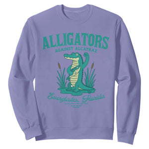 Alligators Against Alcatraz Sweatshirt Everglades Florida for Human Rights TS02 Violet Print Your Wear