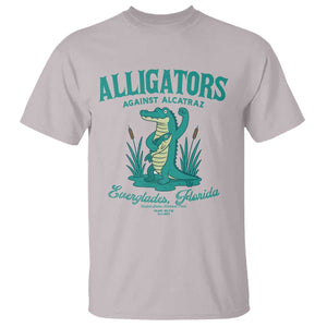 Alligators Against Alcatraz T Shirt Everglades Florida for Human Rights TS02 Ice Gray Print Your Wear