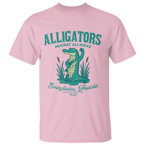Alligators Against Alcatraz T Shirt Everglades Florida for Human Rights TS02 Light Pink Print Your Wear