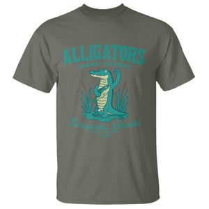 Alligators Against Alcatraz T Shirt Everglades Florida for Human Rights TS02 Military Green Print Your Wear