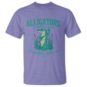 Alligators Against Alcatraz T Shirt Everglades Florida for Human Rights TS02 Violet Print Your Wear