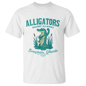 Alligators Against Alcatraz T Shirt Everglades Florida for Human Rights TS02 White Print Your Wear