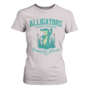 Alligators Against Alcatraz T Shirt For Women Everglades Florida for Human Rights TS02 Ice Gray Print Your Wear