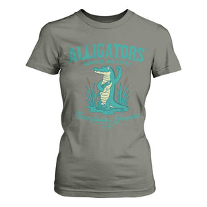 Alligators Against Alcatraz T Shirt For Women Everglades Florida for Human Rights TS02 Military Green Print Your Wear